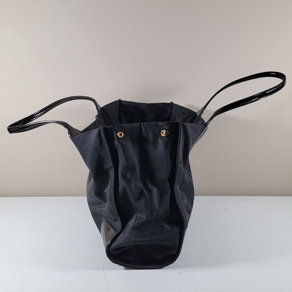 Tory Burch Ella Tote Bag Large Black Nylon Shoulder Bag - Picture 3 of 9